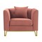 Armen Living Everest Blush Fabric Upholstered Sofa Accent Chair with Brushed Gold Legs LCEV1BLUSH - alternate 6
